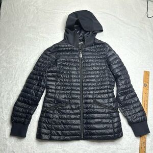 Michael Kors quilted puffer packable down filled jacket dark navy blue sz Small